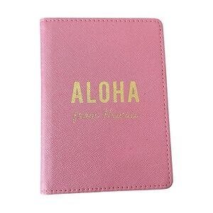 Pink 'Aloha from Hawaii' Passport Holder Travel Airport Essential Vacation Plane